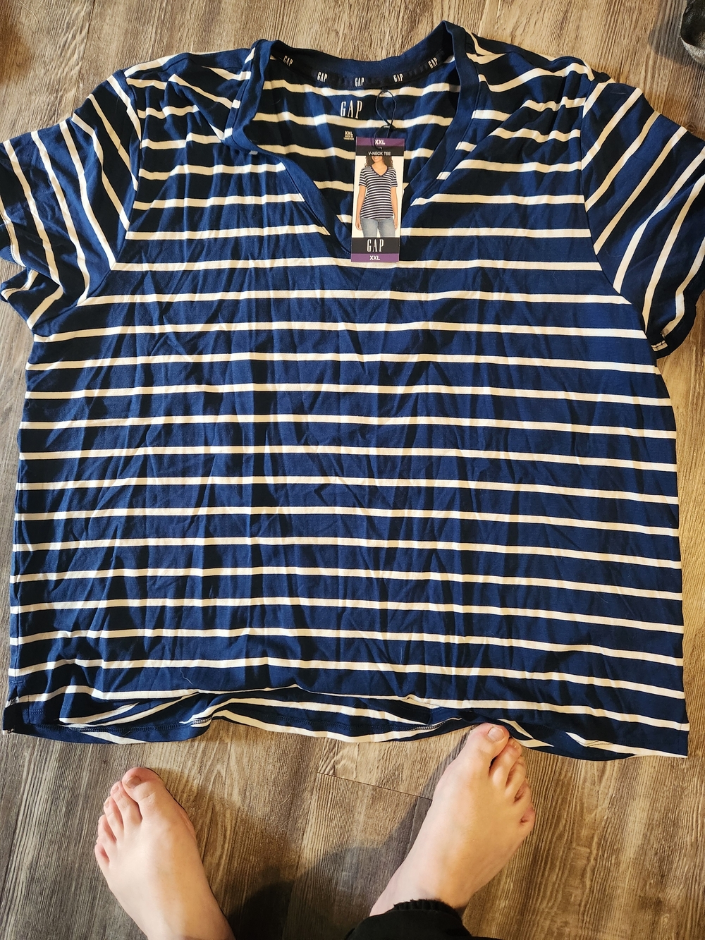GAP Navy & White Striped Short Sleeve Tee